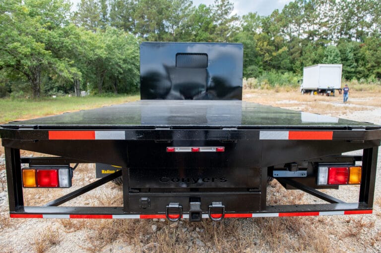 Back of flatbed truck