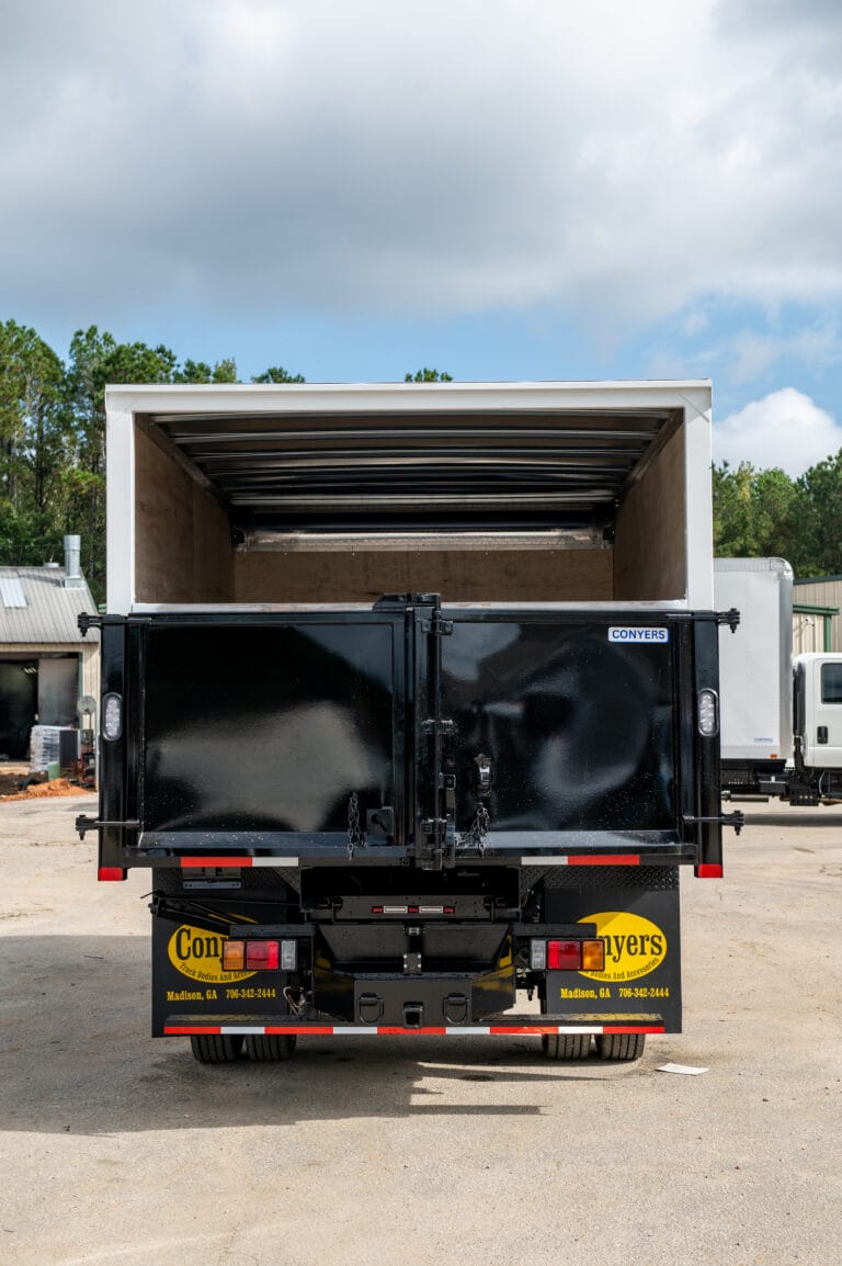 Dump truck rear doors