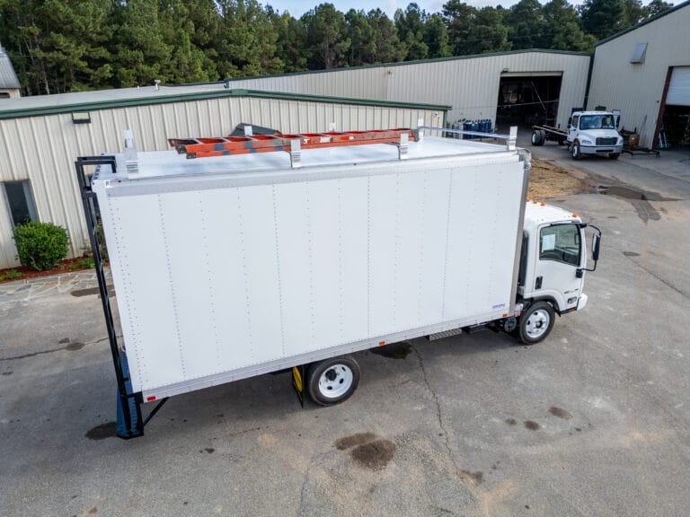 Dry Van with roof rack and ladder